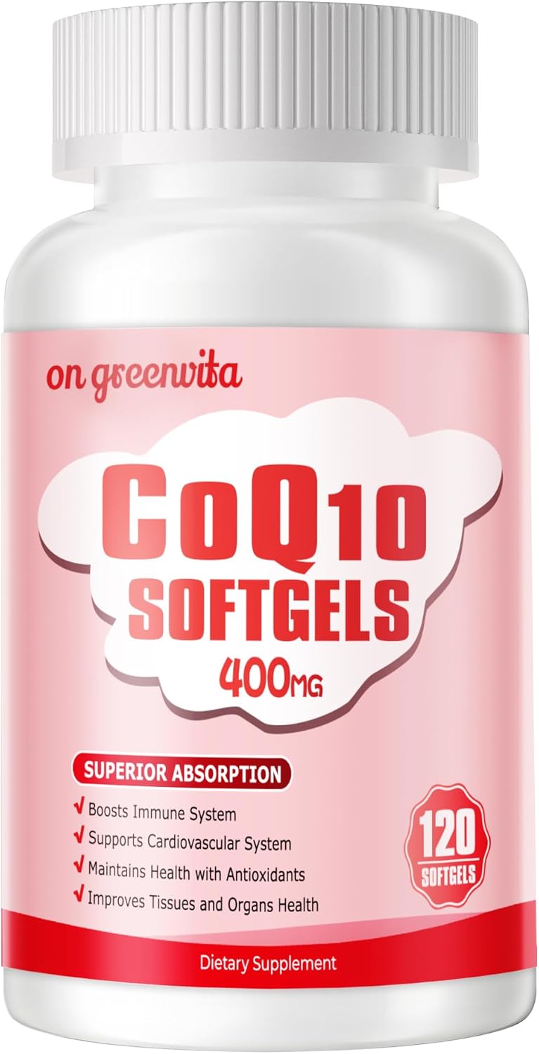 High-Absorption CoQ10 400mg Softgels with PQQ, Omega-3 & BioPerine - Antioxidant Heart Support Supplement - 120 Servings - Espot.com.au