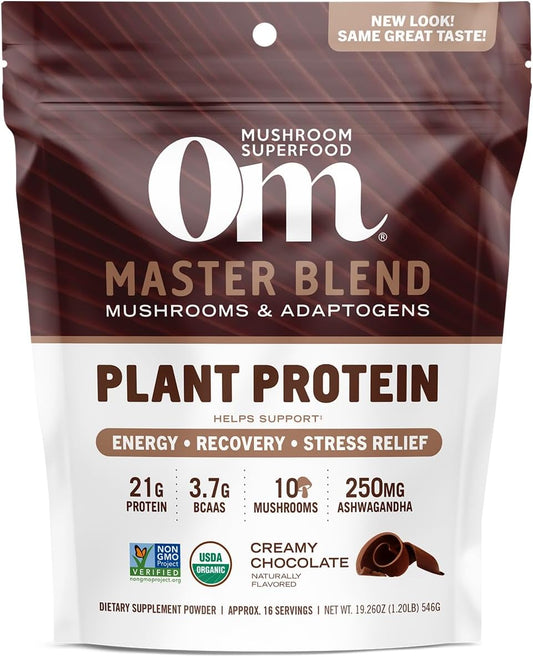 om-mushroom-superfood-master-blend-plant-based-protein-powder---creamy-chocolate-with-10-mushroom-complex-lions-mane-adaptogens---1926-oz-16-servings---optimal-health-recovery-1