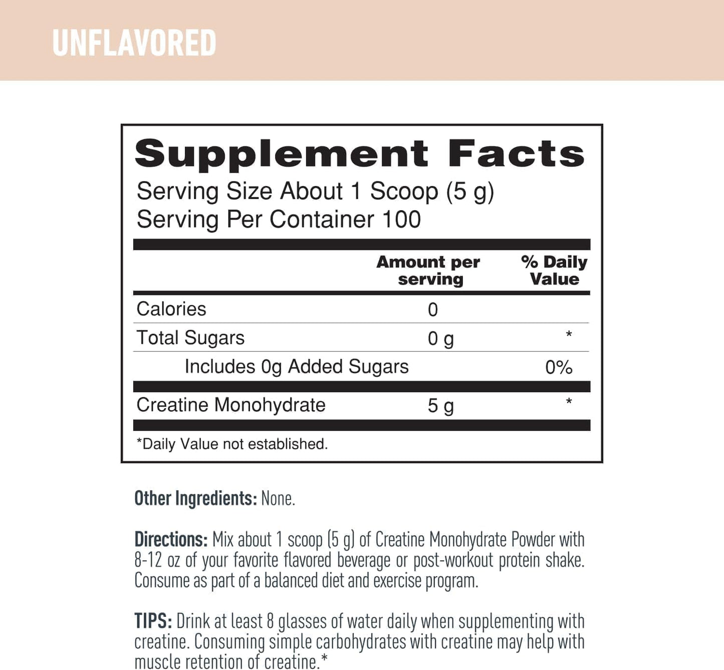 Isopure Creatine Monohydrate Powder - 100% Pure, Sugar Free, Unflavored - 5g Per Serving - 1.1 Lbs - 100 Servings - Espot.com.au