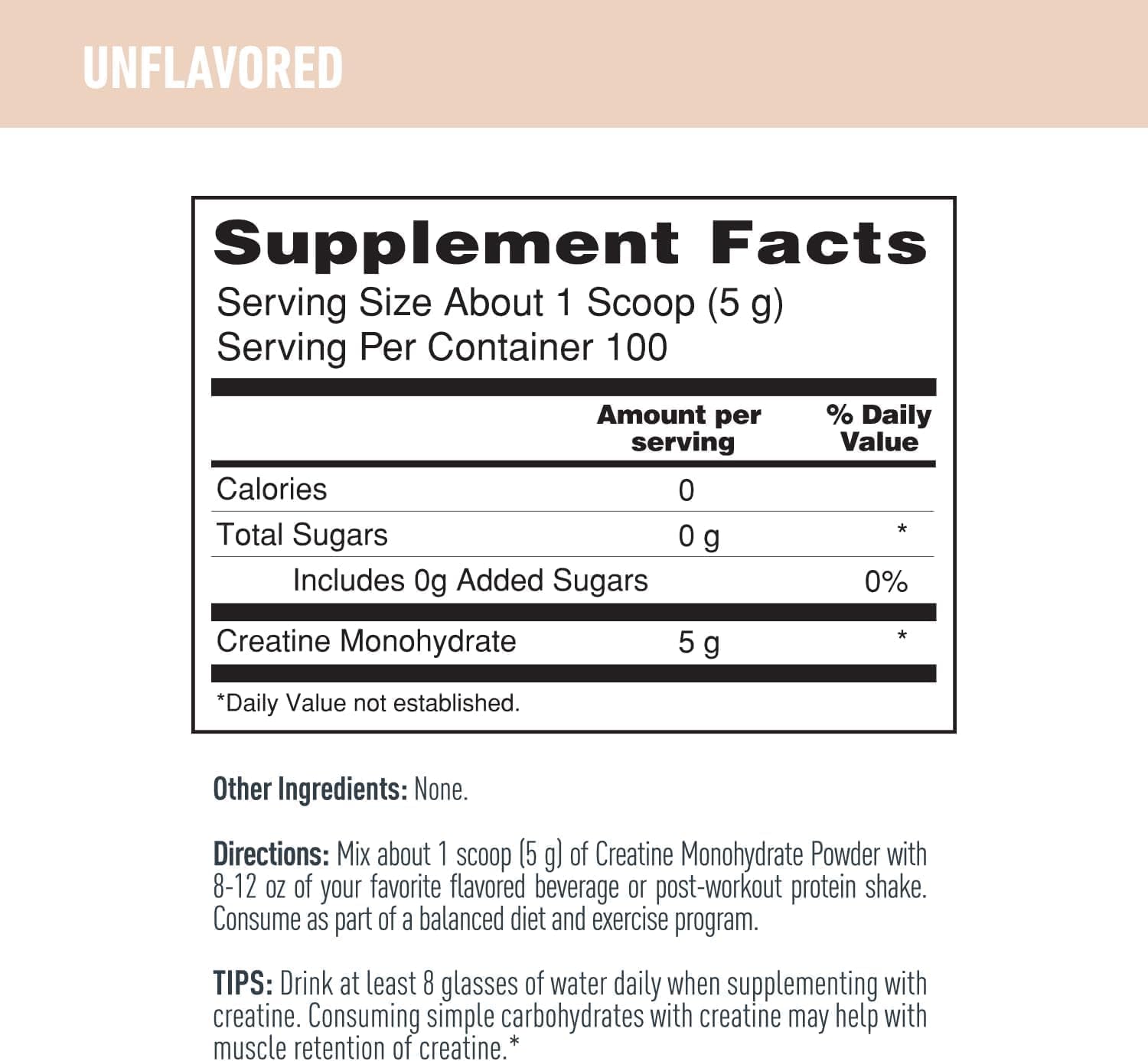 Isopure Creatine Monohydrate Powder - 100% Pure, Sugar Free, Unflavored - 5g Per Serving - 1.1 Lbs - 100 Servings - Espot.com.au