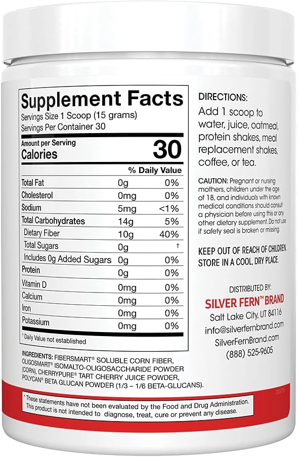silver-fern-tino-high-fiber-supplement-powder---non-gmo-pre-biotic-powder-mix-for-water-juice-shakes-cereal---digestive-friendly-water-soluble---2-canisters-159-oz-ea-8