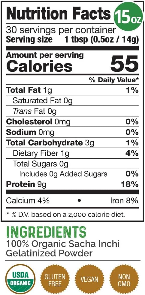 organic-herbazest-sacha-inchi-protein-powder---15oz---usda-certified-vegan-gluten-free---ideal-for-smoothies-baking-yogurt-hot-cereal-more-2