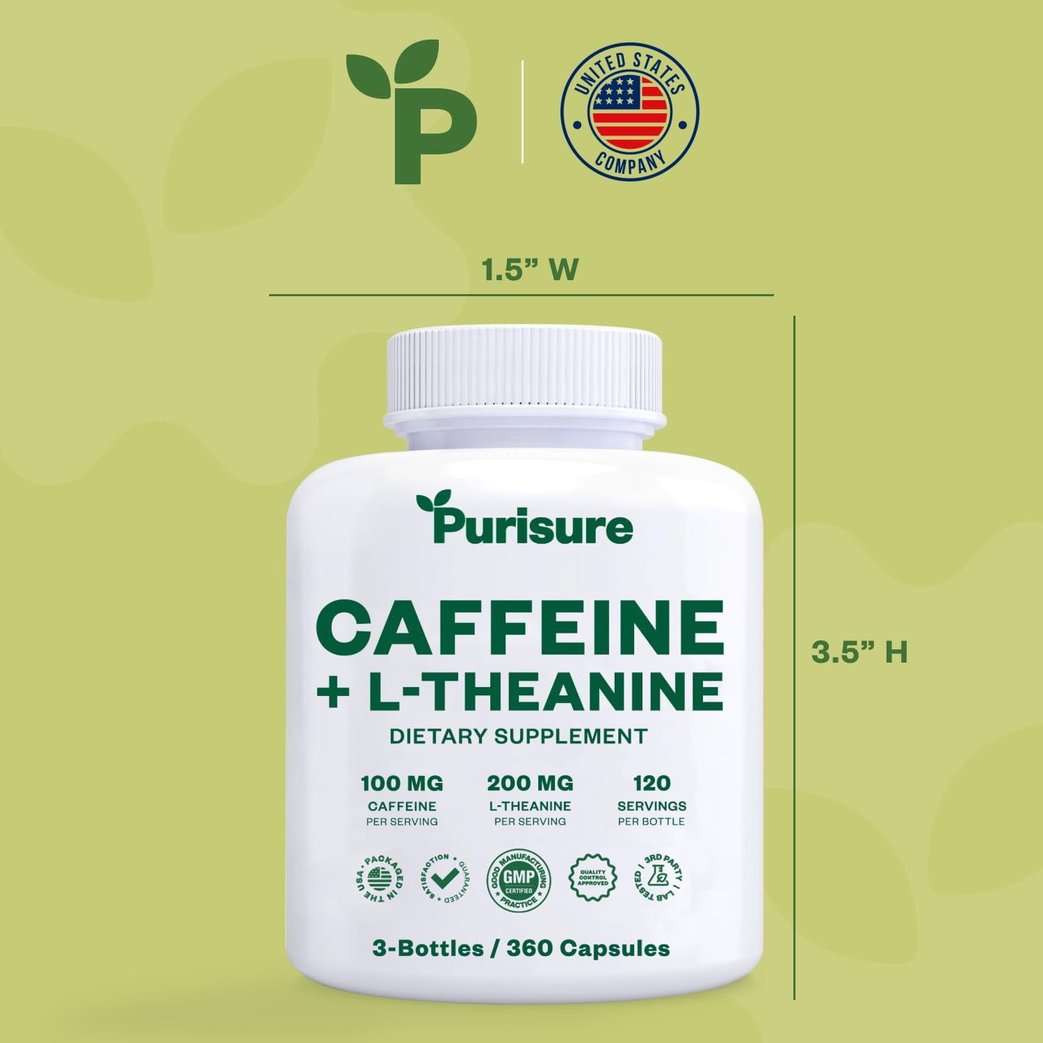 purisure-caffeine-theanine-capsules---100mg-caffeine-200mg-l-theanine-for-pre-workout-energy---nootropic-supplement-for-fatigue---120-day-supply---pack-of-3-8