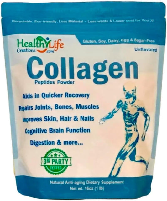 hydrolyzed-grass-fed-collagen-peptides-powder-16oz---supports-gut-joints-bones-muscles-skin---unflavored-sugar-free---healthy-life-1