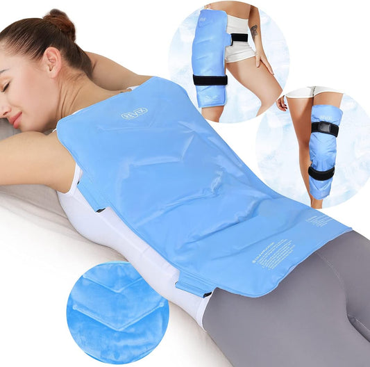 Large Gel Ice Wrap for Back Pain Relief - REVIX Full Back Ice Pack for Flexibility and Mobility with Cold Compression Therapy - Reusable XXL Size - Espot.com.au