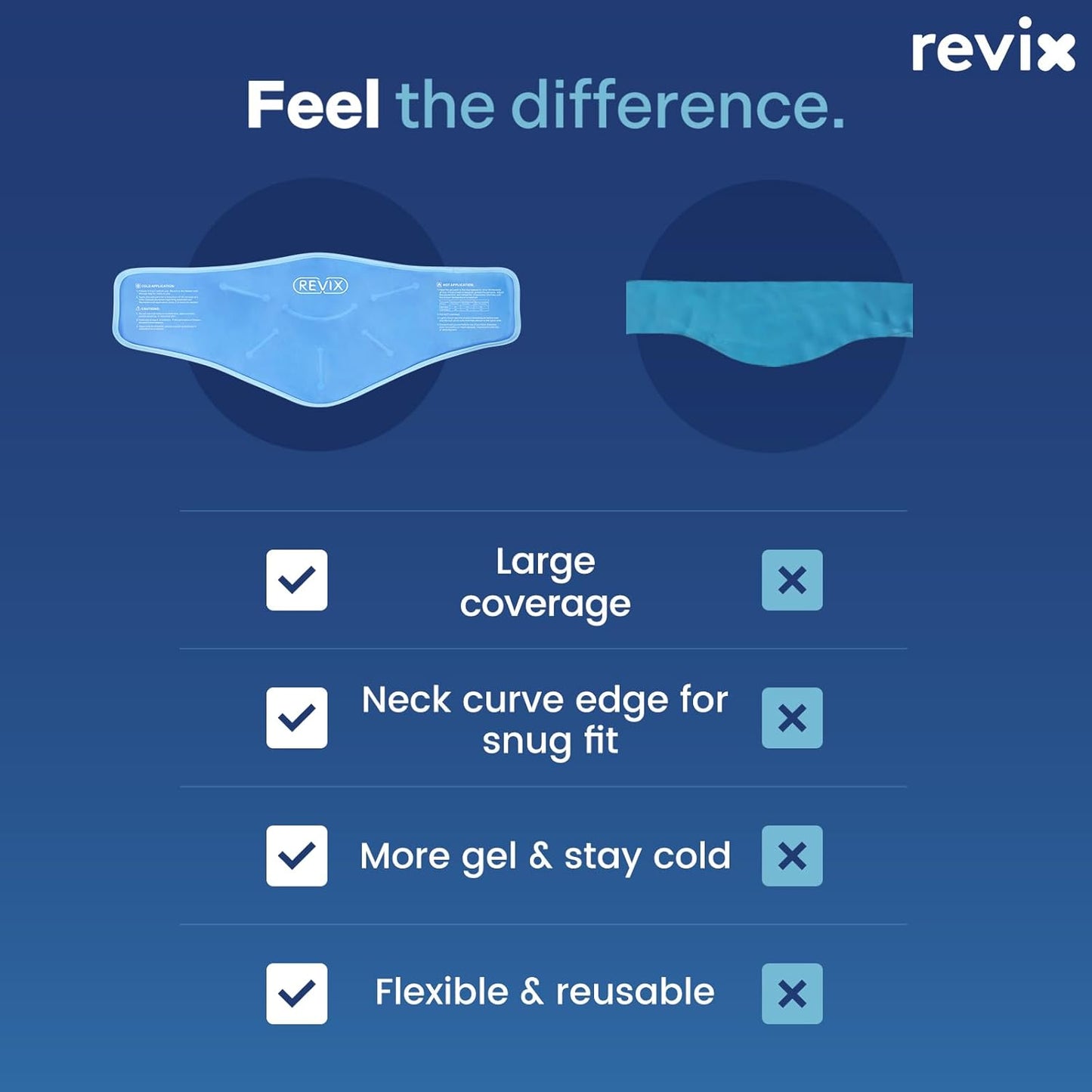 REVIX Neck Ice Pack: Reusable Shoulder Cooling Wrap for Comfort & Recovery. Hot Cold Gel Pack for Post-Workout Fatigue with Soft Plush Lining - Espot.com.au