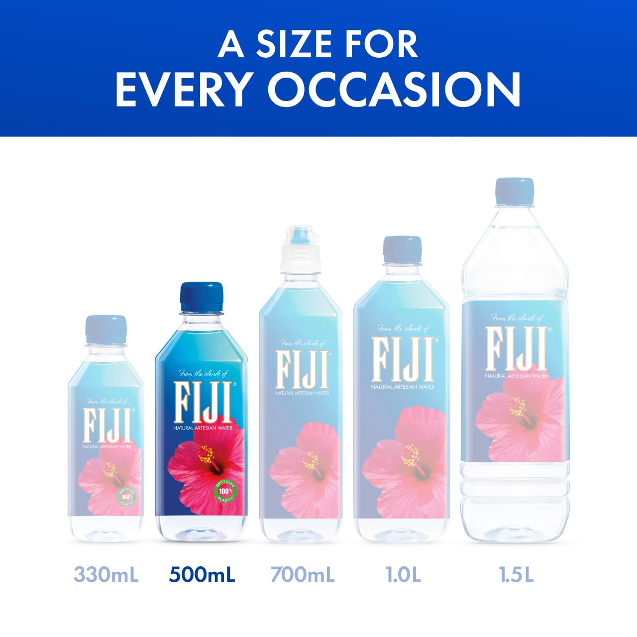 Pack of 24 FIJI Natural Artesian Bottled Water 500mL with 100% Natural Electrolytes - 16.9 Fl Ounce - Espot.com.au