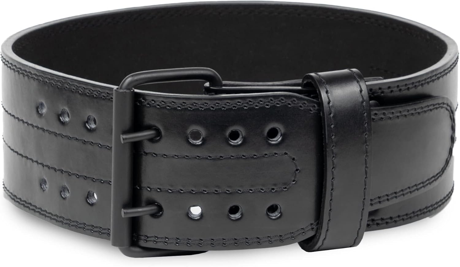 6MM Gymreapers Genuine Leather Weightlifting Belt - Double Prong Power Belt for Deadlifts & Squats - 4-Inch Wide Heavy Duty Support for Powerlifting & Strength Training