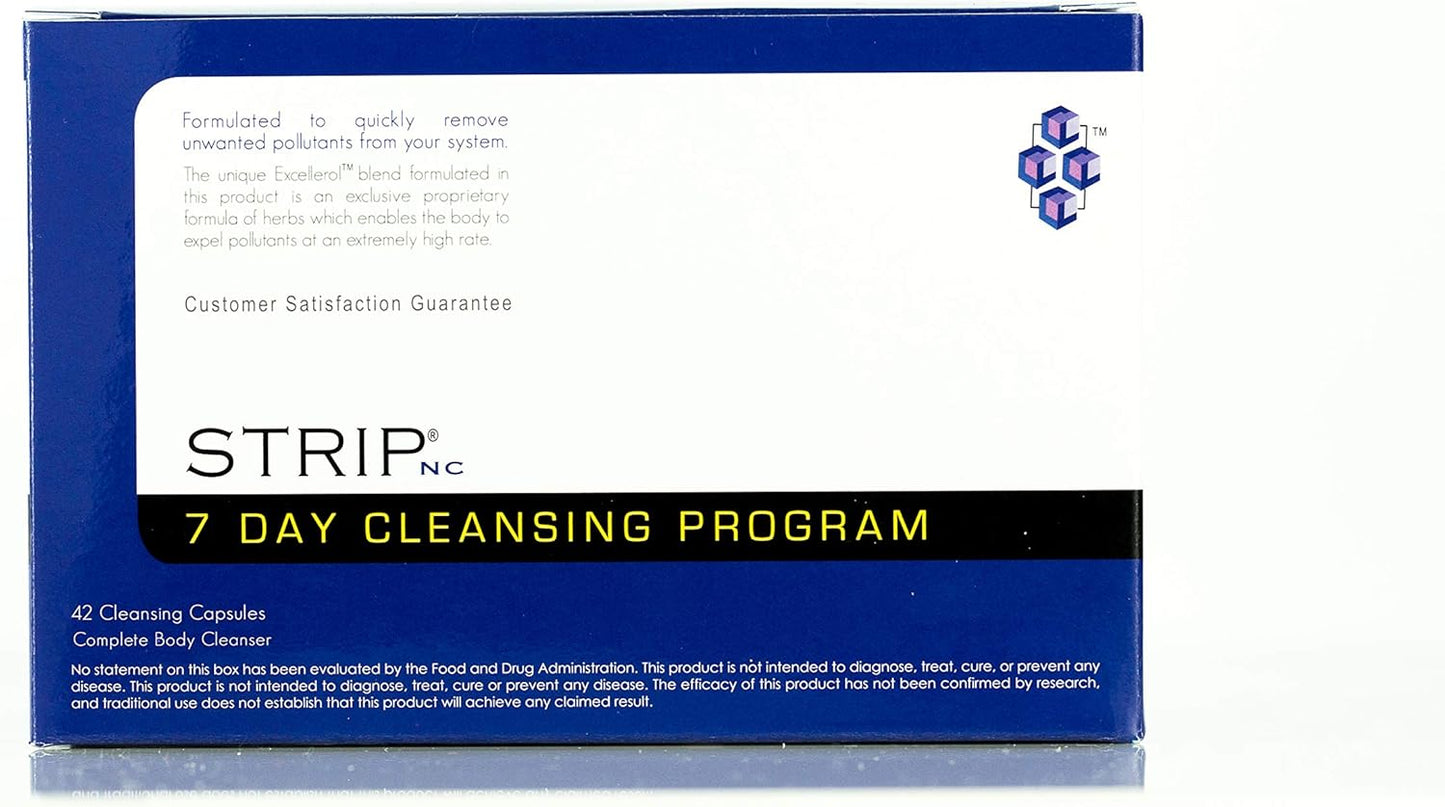7-Day Detox Cleanse with Cleansing Herbs - Strip NC Fast Capsules for Toxin Elimination (42 Count) - 1 Pack