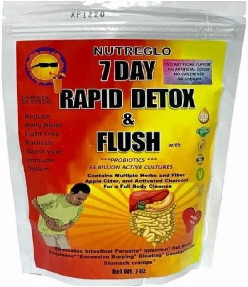 7 Day Rapid Fiber Full Body Detox & Cleanse | Nutreglo All Natural Multi-Fiber Formula | Healthy Detox for Men & Women | Made in USA