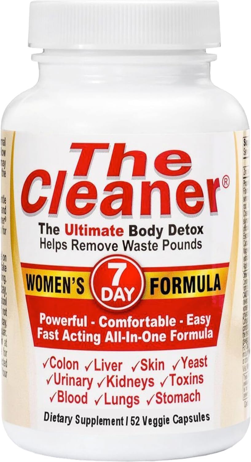 7-Day Ultimate Body Detox for Women - 52 Veggie Capsules, Support Digestive Health, White/Red Formula