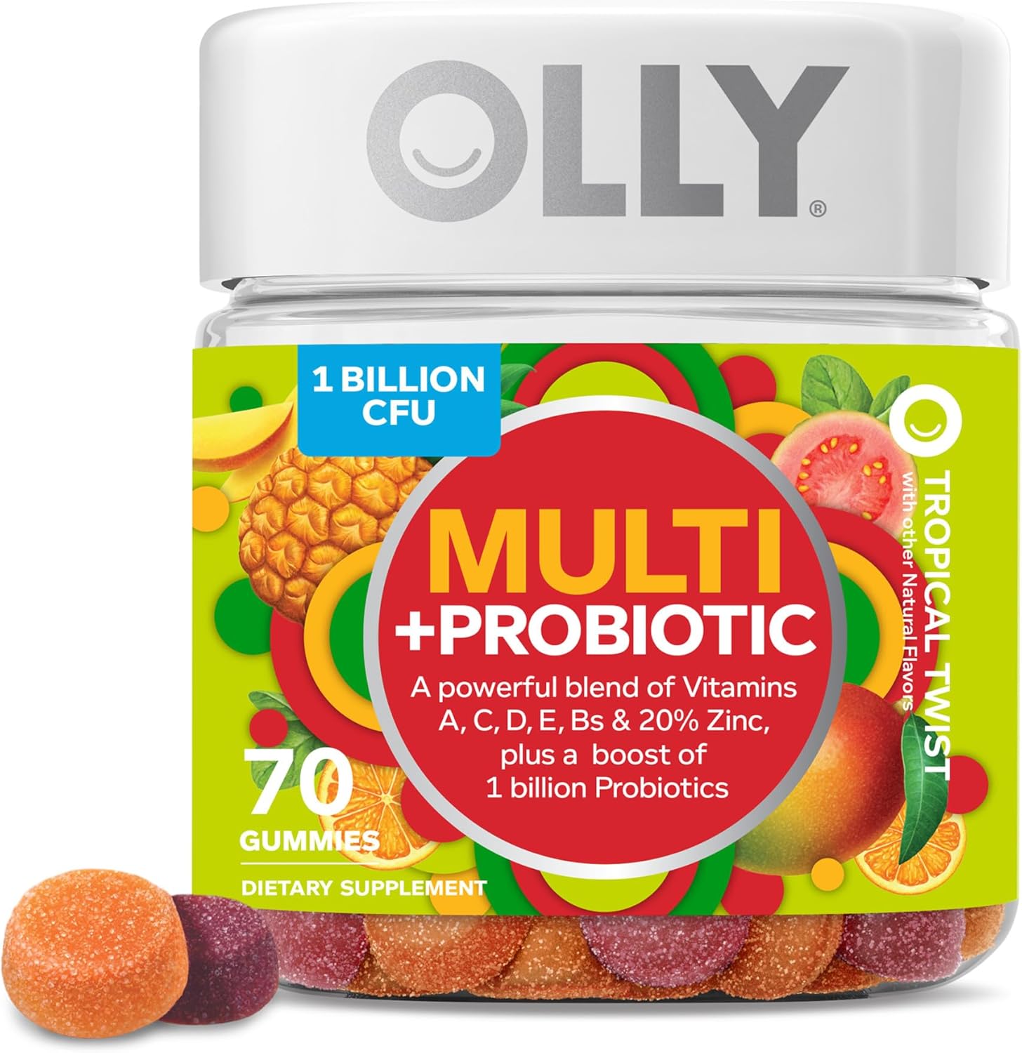 70 Count Adult Multivitamin Gummy with Probiotics and 60 Count Extra Strength Elderberry Gummies for Immune Support