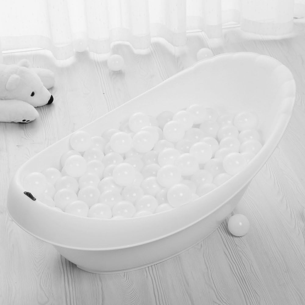 70 Pack of PlayMaty 2.36-inch Ocean Transparent Ball Pit Balls for Kids - Phthalate & BPA Free Plastic Balls for Playhouse, Play Tent, Pool Party - Toddlers & Babies Safe Fun