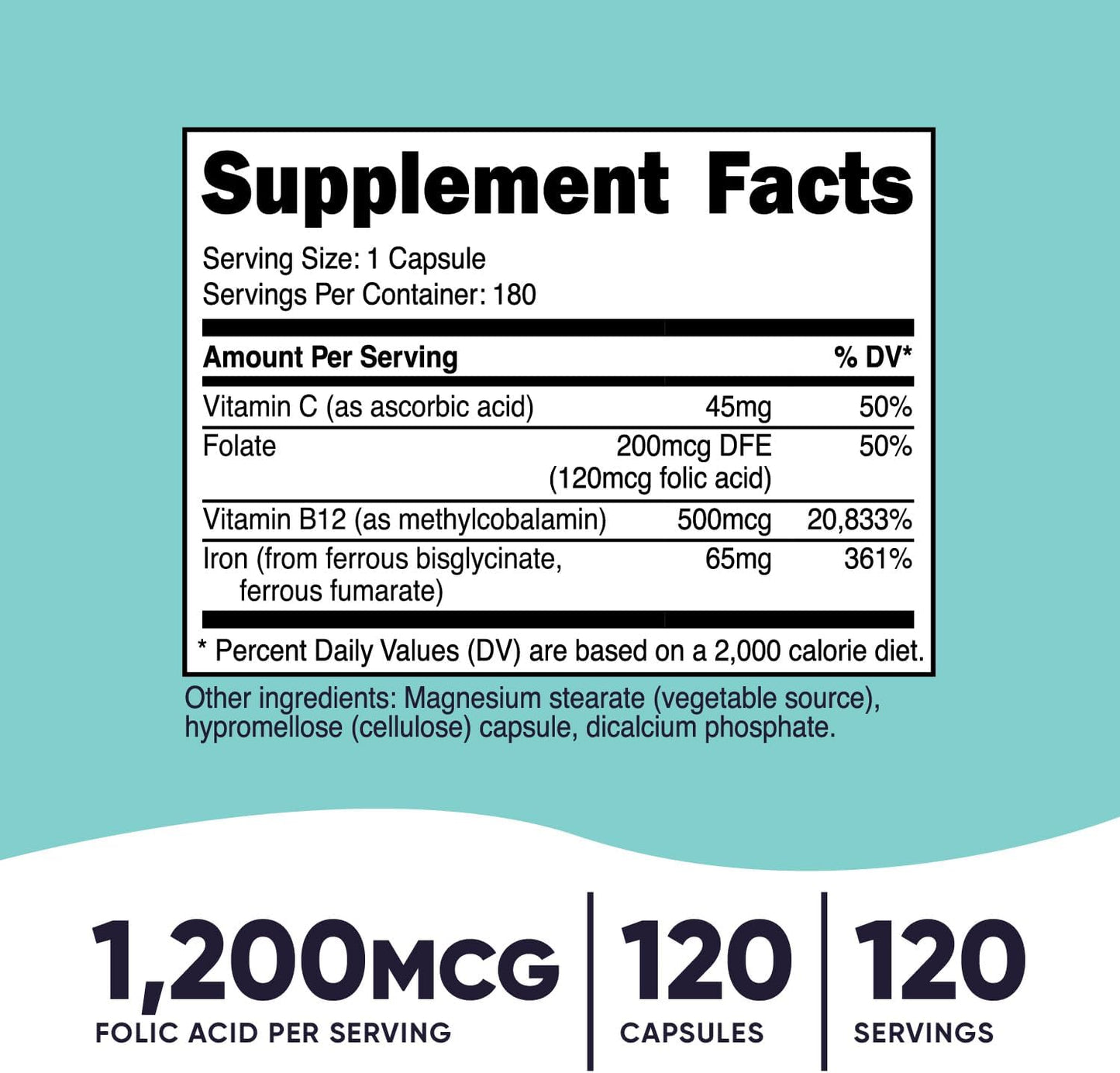 folic-acid-for-women-1200mcg-with-b12-biotin---120-veggie-caps-non-gmo-gluten-free-2