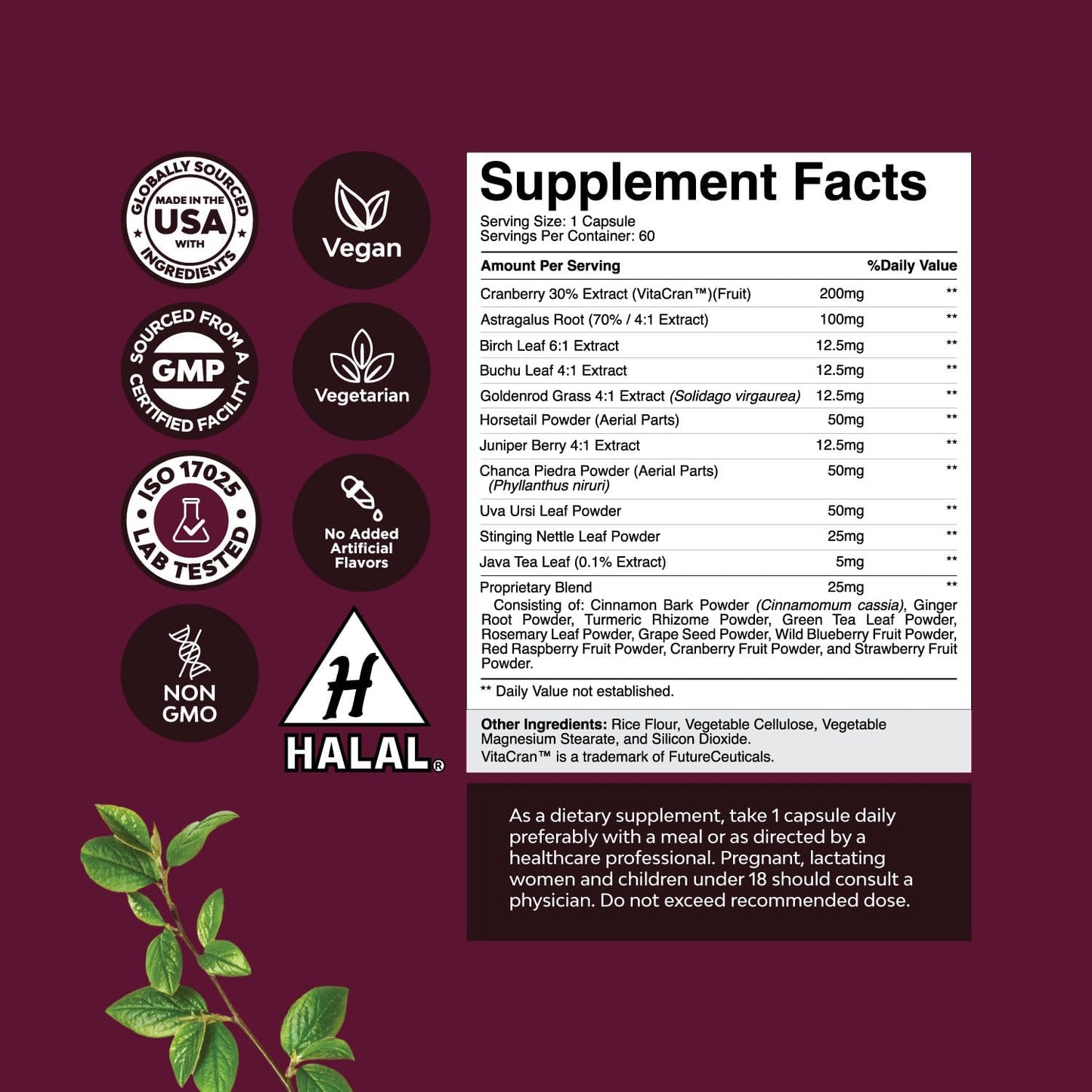 high-strength-kidney-cleanse-supplement-with-cranberry-extract-uva-ursi-nettle-java-tea---urinary-tract-health-bladder-support---60-capsules-2