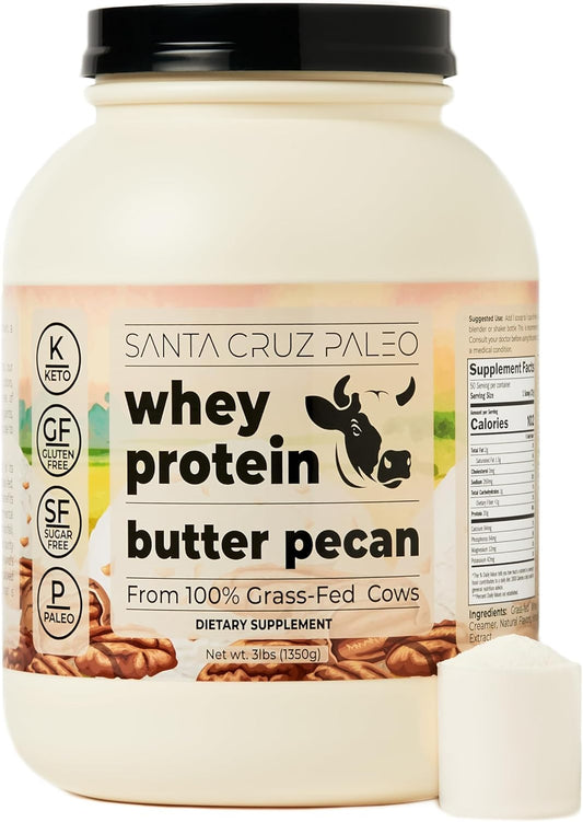santa-cruz-butter-pecan-paleo-whey-protein-powder---20g-grass-fed-isolate---gluten-free-keto-sugar-free---natural-post-workout-support---50-servings-32-lb-tub-1