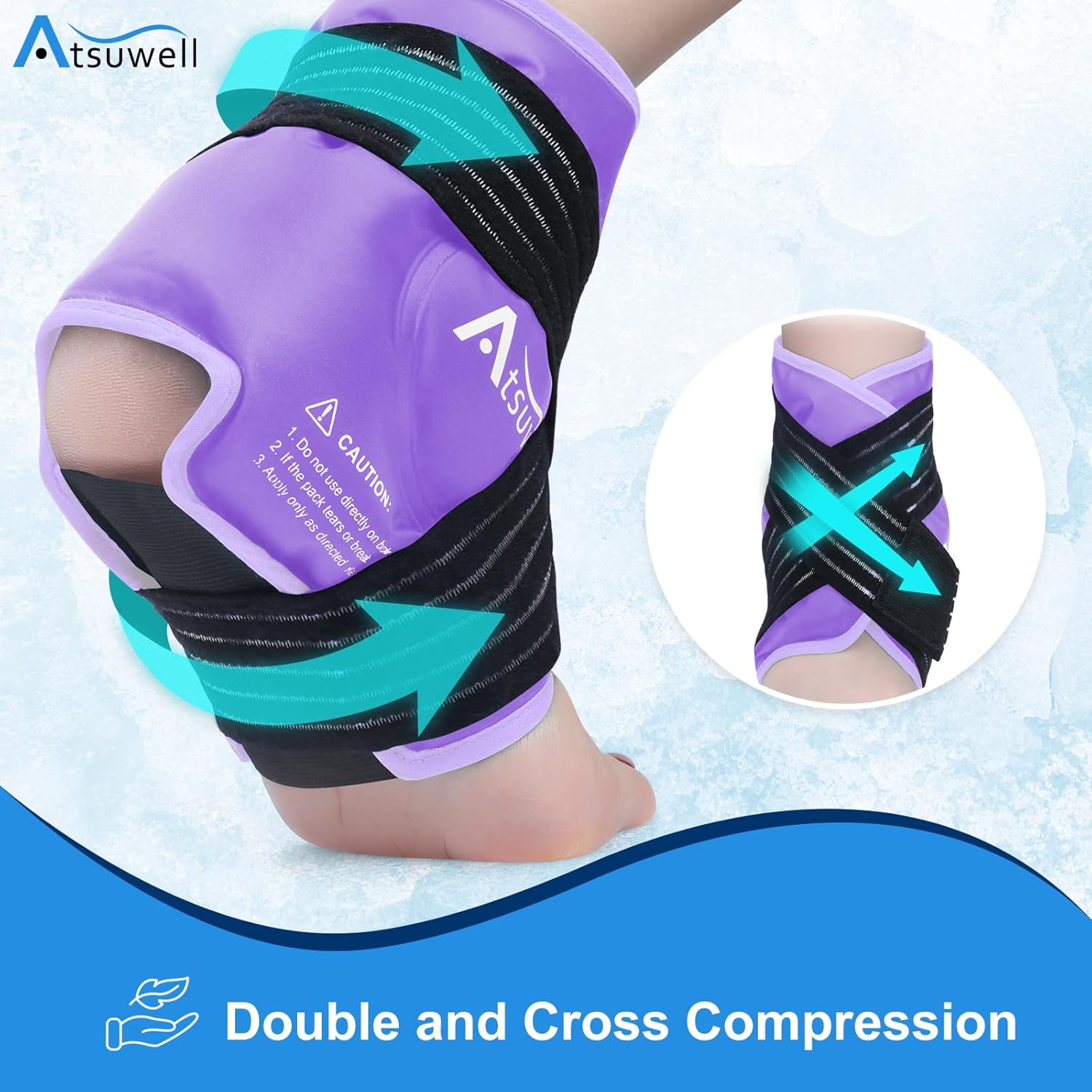 flexible-ankle-ice-pack-wrap-with-reusable-gel-for-cold-compression---purple-color-for-women-and-men---soothing-relief-for-ankle-foot-and-heel-3