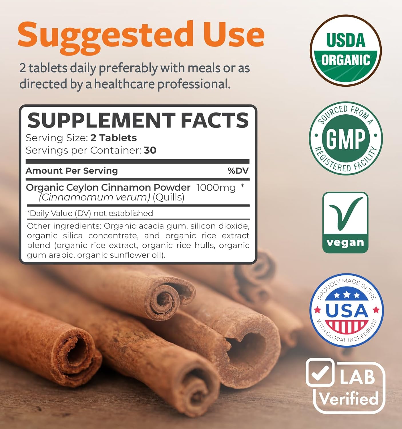 organic-ceylon-cinnamon-tablets---1000mg-quill-powder---metabolism-cognitive-joint-immune-support---no-capsulespills---usda-certified---natural-supplements-4