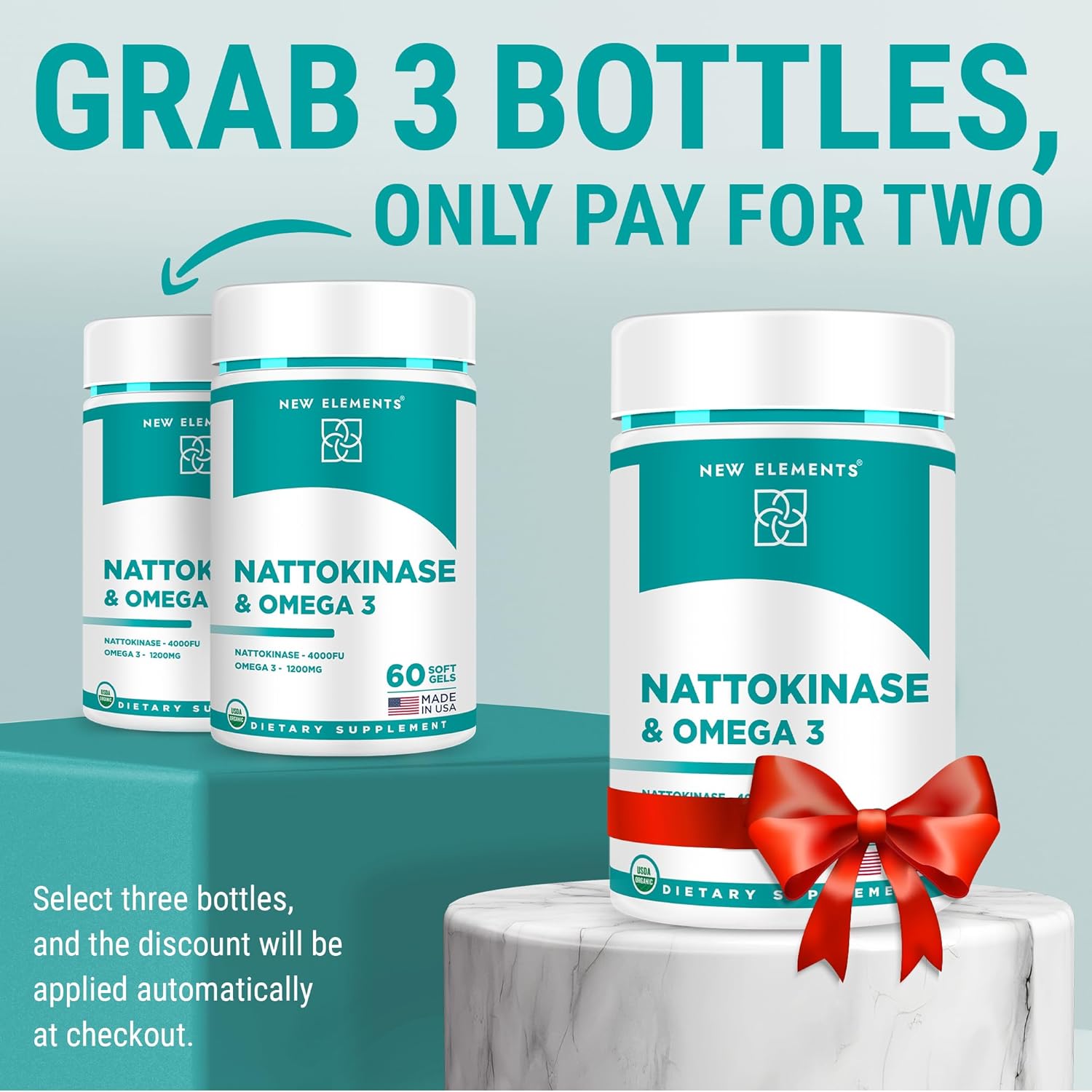 Organic Nattokinase Supplement with Omega 3 Fish Oil for Heart Health - 60 Softgels, 4000 FU, 1200mg DHA/EPA - Cardiovascular and Circulatory Support from Japanese Natto - Espot.com.au