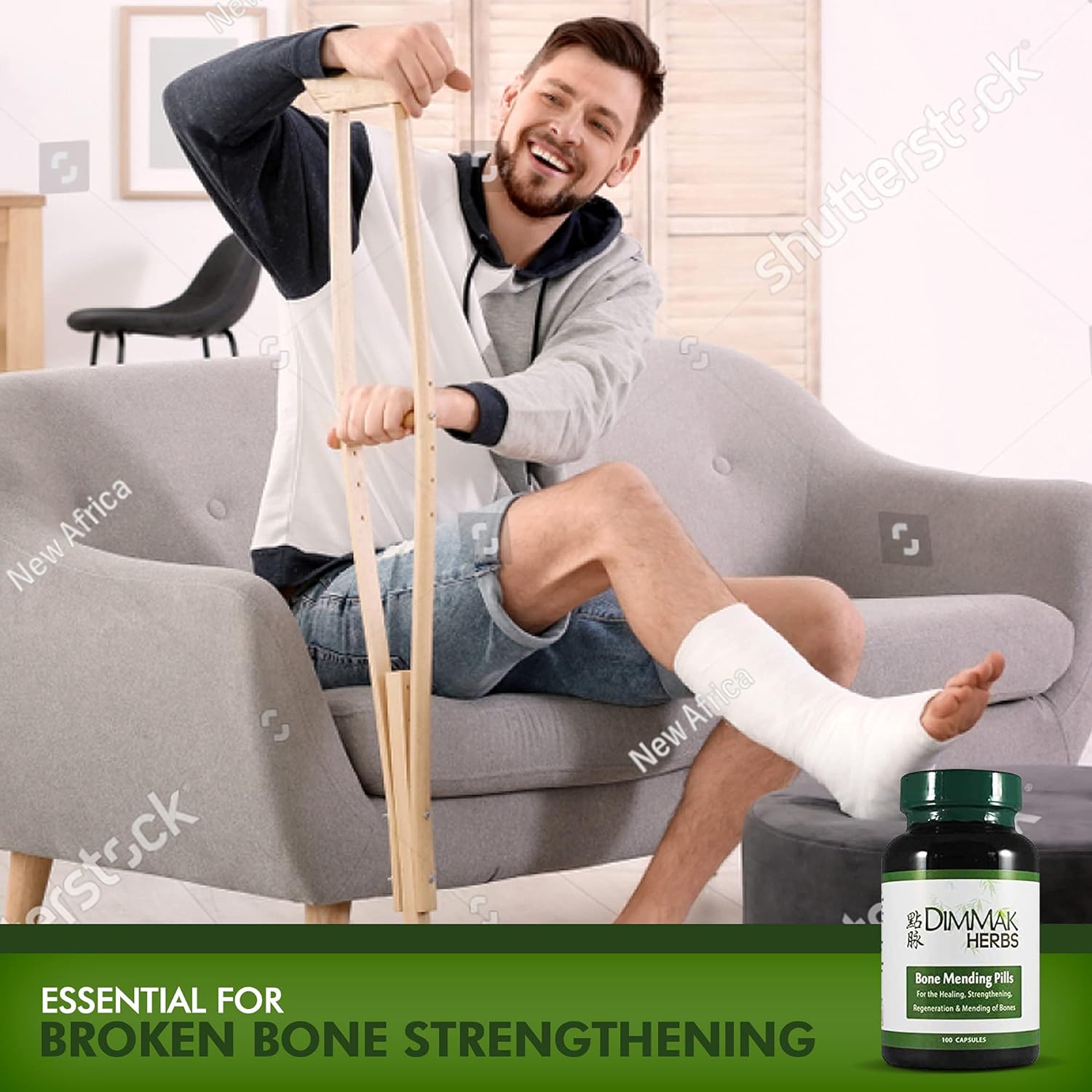 Dimmak Herbs Bone Mending Supplement for Bone Fracture Healing & Strengthening - 500mg, 100 Capsules - Espot.com.au