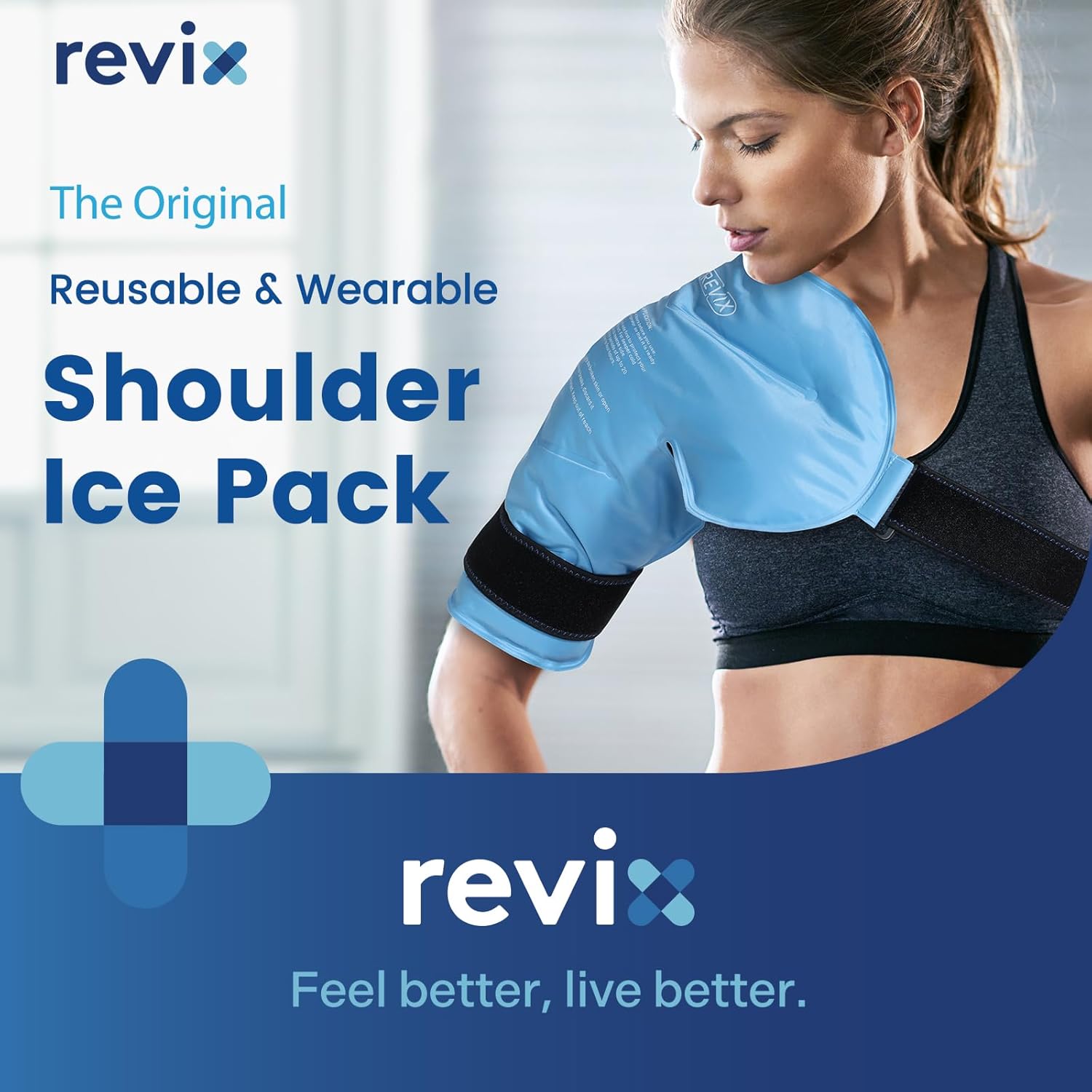 REVIX Shoulder Ice Pack Wrap for Rotator Cuff Cold Therapy - Reusable Cold Compression Brace for Shoulder Discomfort and Fatigue, Post-Workout Recovery - Ease Tiredness - Espot.com.au