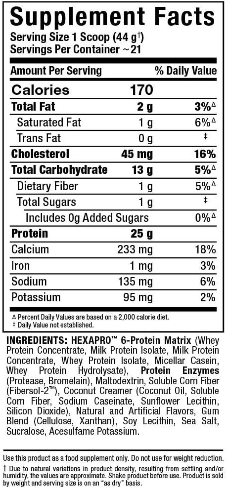 allmax-nutrition-hexapro-french-vanilla-protein-powder---2-lb---25g-protein-per-serving---8-hour-sustained-release---zero-sugar---21-servings-5