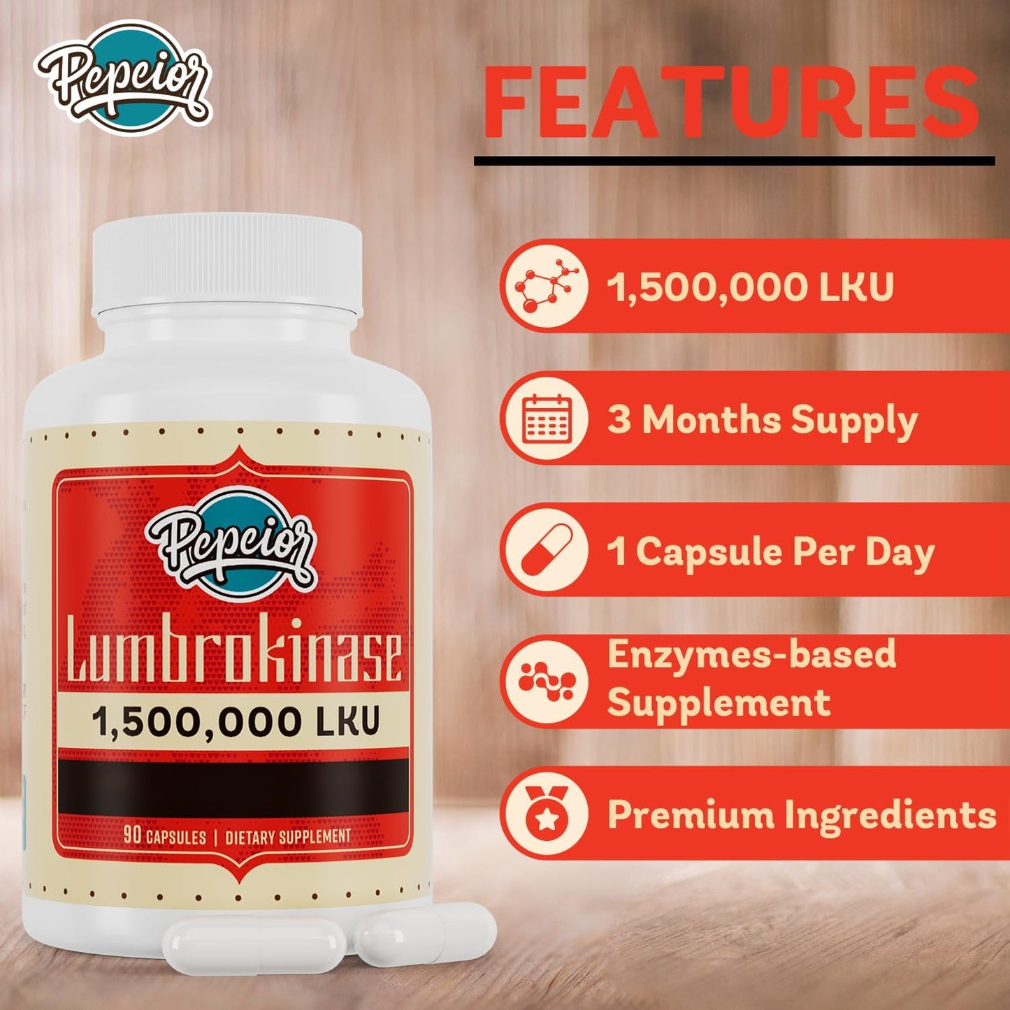 200mg-pepeior-lumbrokinase-supplement-with-max-1500000-lku---enzyme-capsules-for-cardiovascular-health---90-capsules-2-bottles-7