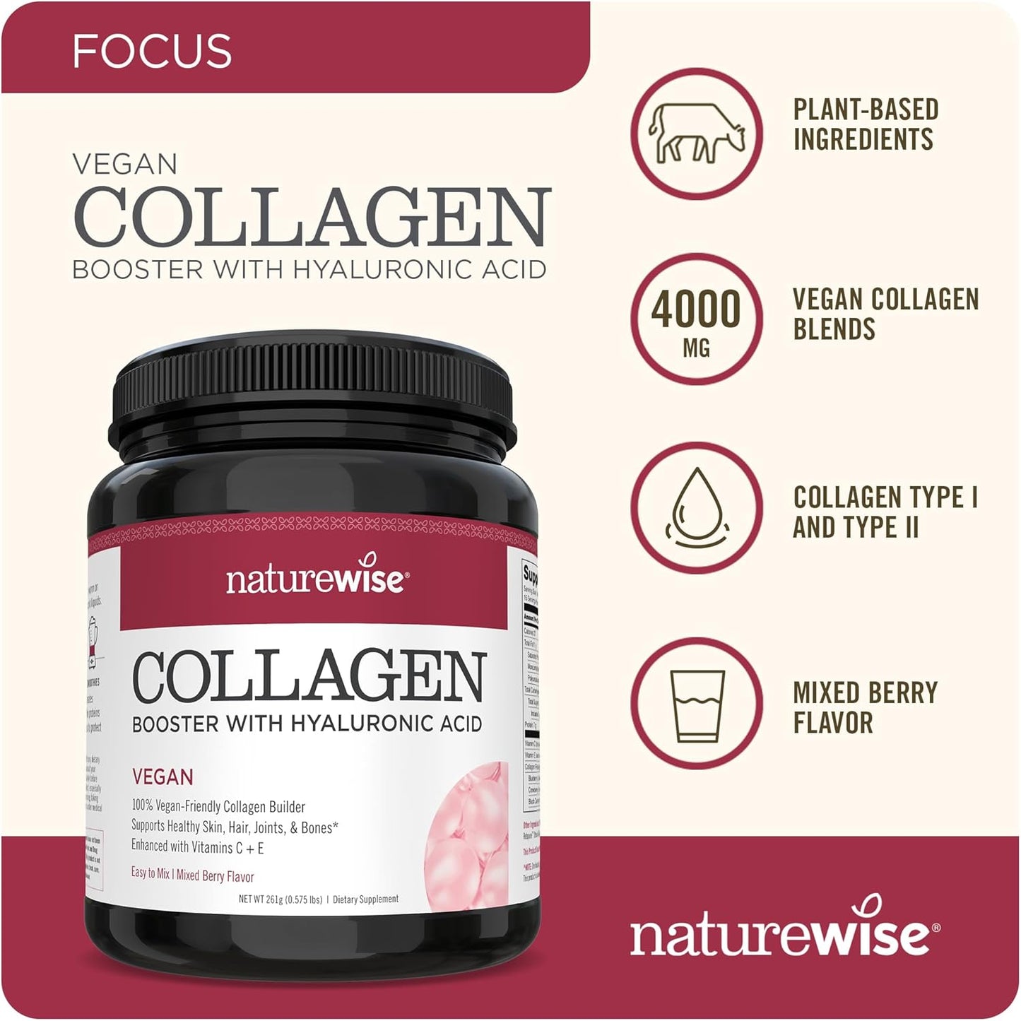 vegan-collagen-booster-powder-for-hair-skin-nails---mixed-berry-flavor-with-hyaluronic-acid-vitamin-c-e-protein---dairy-free-non-gmo---15-servings-4