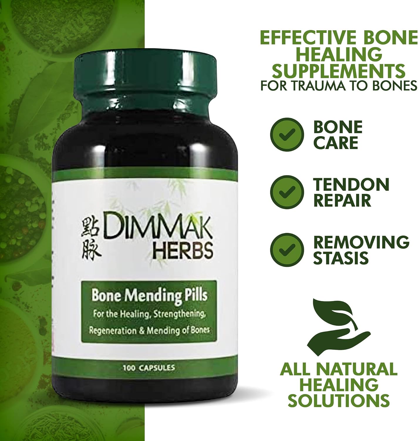 Dimmak Herbs Bone Mending Supplement for Bone Fracture Healing & Strengthening - 500mg, 100 Capsules - Espot.com.au