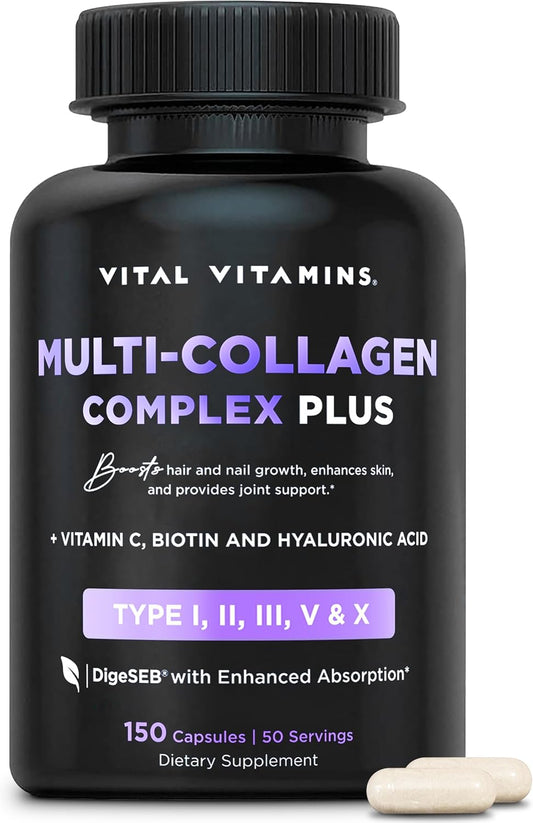 multi-collagen-plus-with-biotin-hyaluronic-acid-vitamin-c---hair-skin-nails-beauty-complex---150-capsules---type-i-ii-iii-v-x---men-women-1