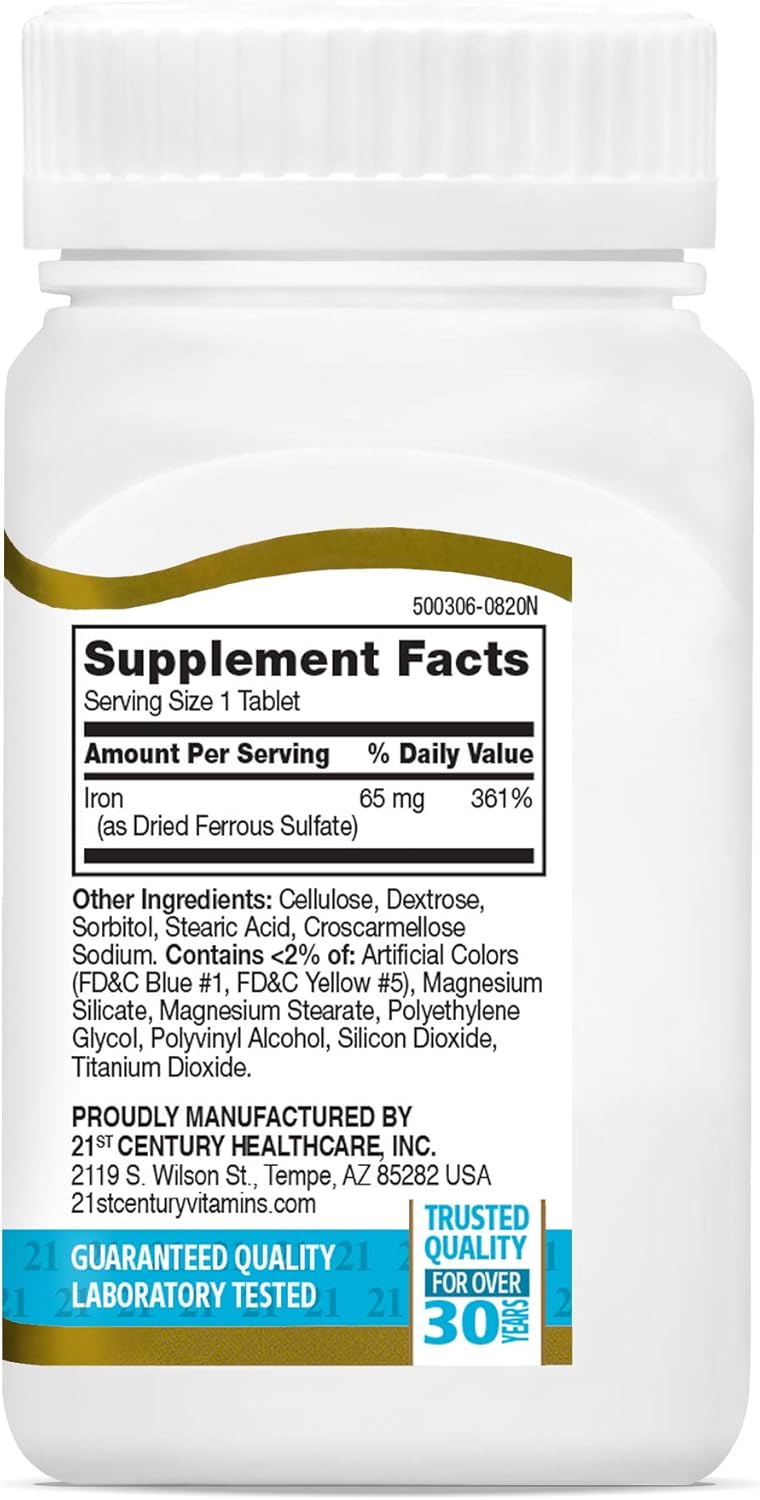 iron-65-mg-ferrous-sulfate-325-mg-tablets---120-count-essential-iron-supplement-for-immune-support-energy---21st-century-formula-7