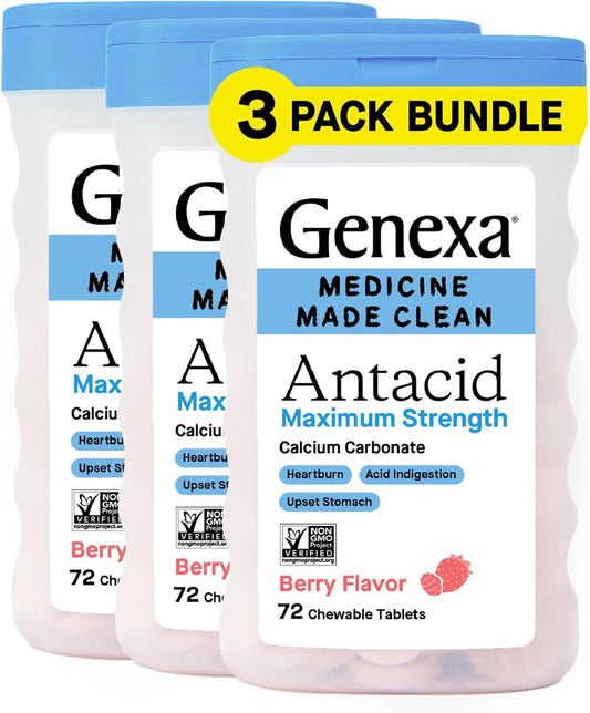 organic-berry-flavored-genexa-antacid-chewable-tablets---maximum-strength-relief-for-heartburn-acid-indigestion-upset-stomach---216-tablets-3-pack-1