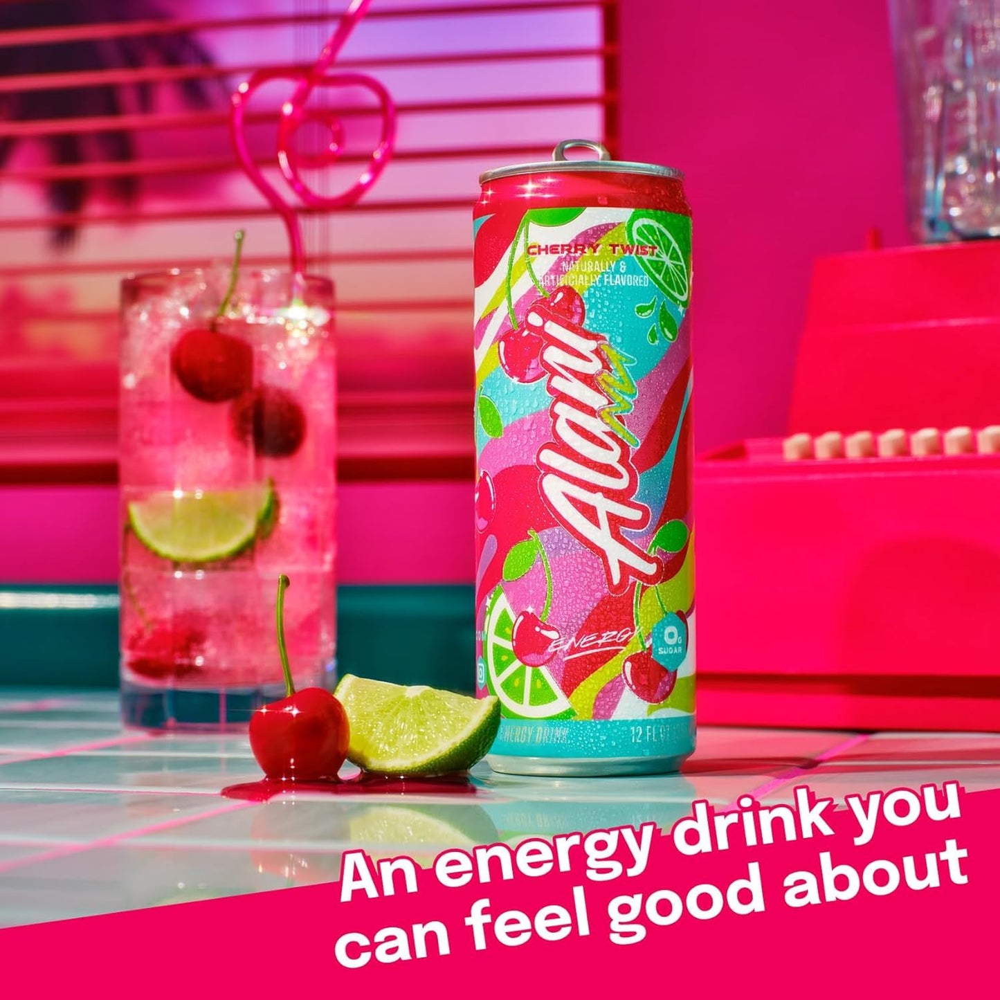 Alani Nu Cherry Twist Sugar Free Energy Drinks, 200mg Caffeine, Pre Workout Performance, Antioxidants, Biotin B Vitamins, Zero Sugar, 15 Calories, 12 Fl Oz Cans (24 Pack) - Espot.com.au