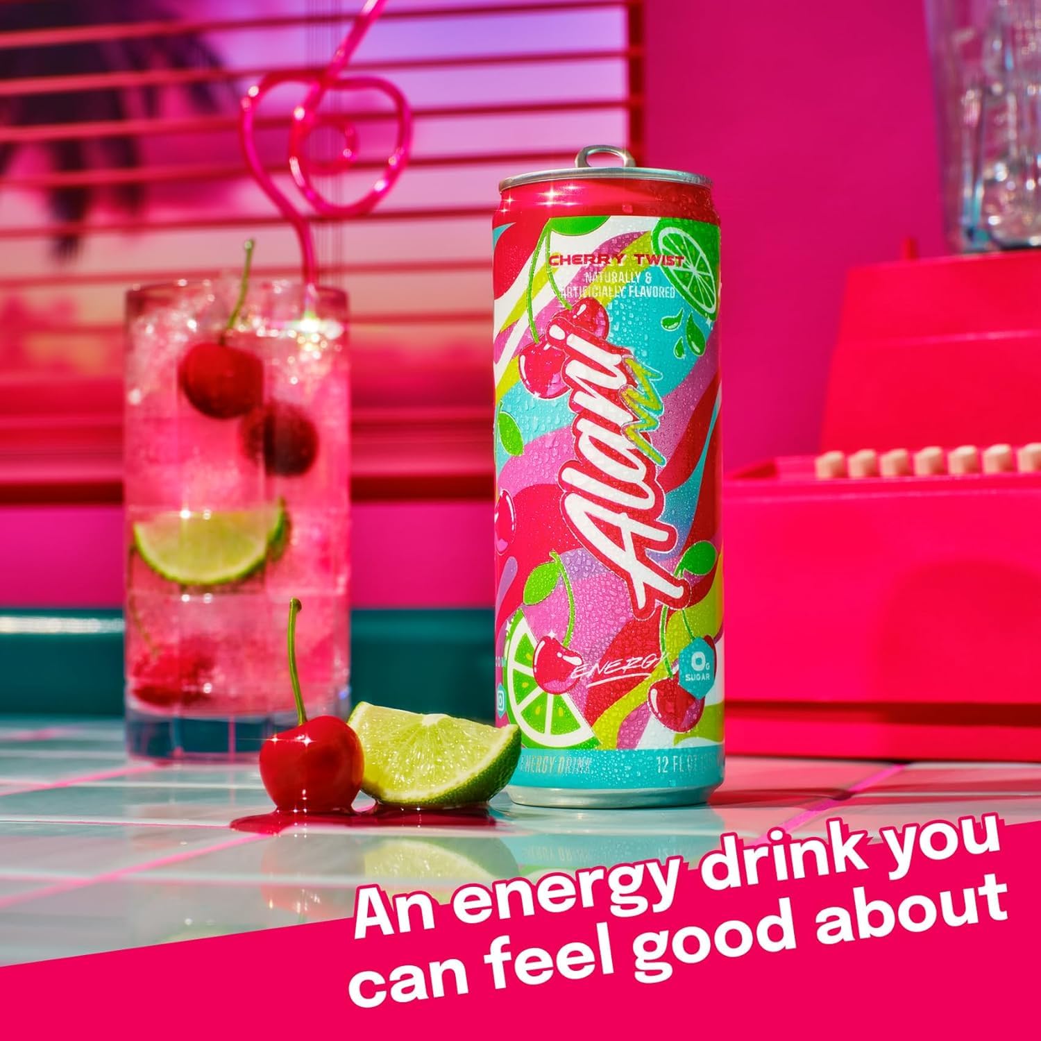 Alani Nu Cherry Twist Sugar Free Energy Drinks, 200mg Caffeine, Pre Workout Performance, Antioxidants, Biotin B Vitamins, Zero Sugar, 15 Calories, 12 Fl Oz Cans (24 Pack) - Espot.com.au