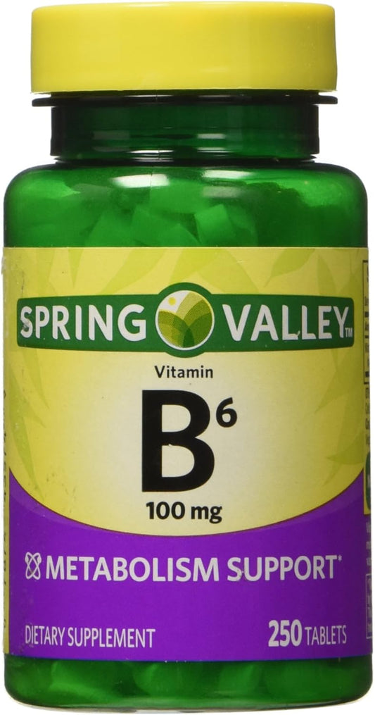spring-valley-vitamin-b-6-pyridoxine-100-mg---250-tablets-supports-healthy-nervous-system-metabolism-1