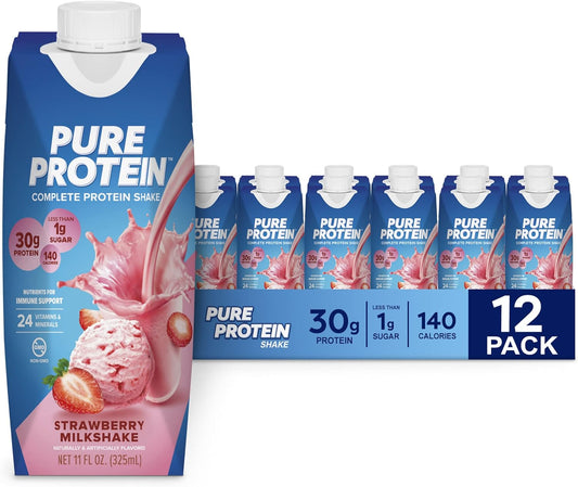 strawberry-protein-shake-with-30g-complete-protein-ready-to-drink-keto-friendly-vitamins-a-c-d-e-zinc-for-immune-health---11oz-bottles-12-pack-1