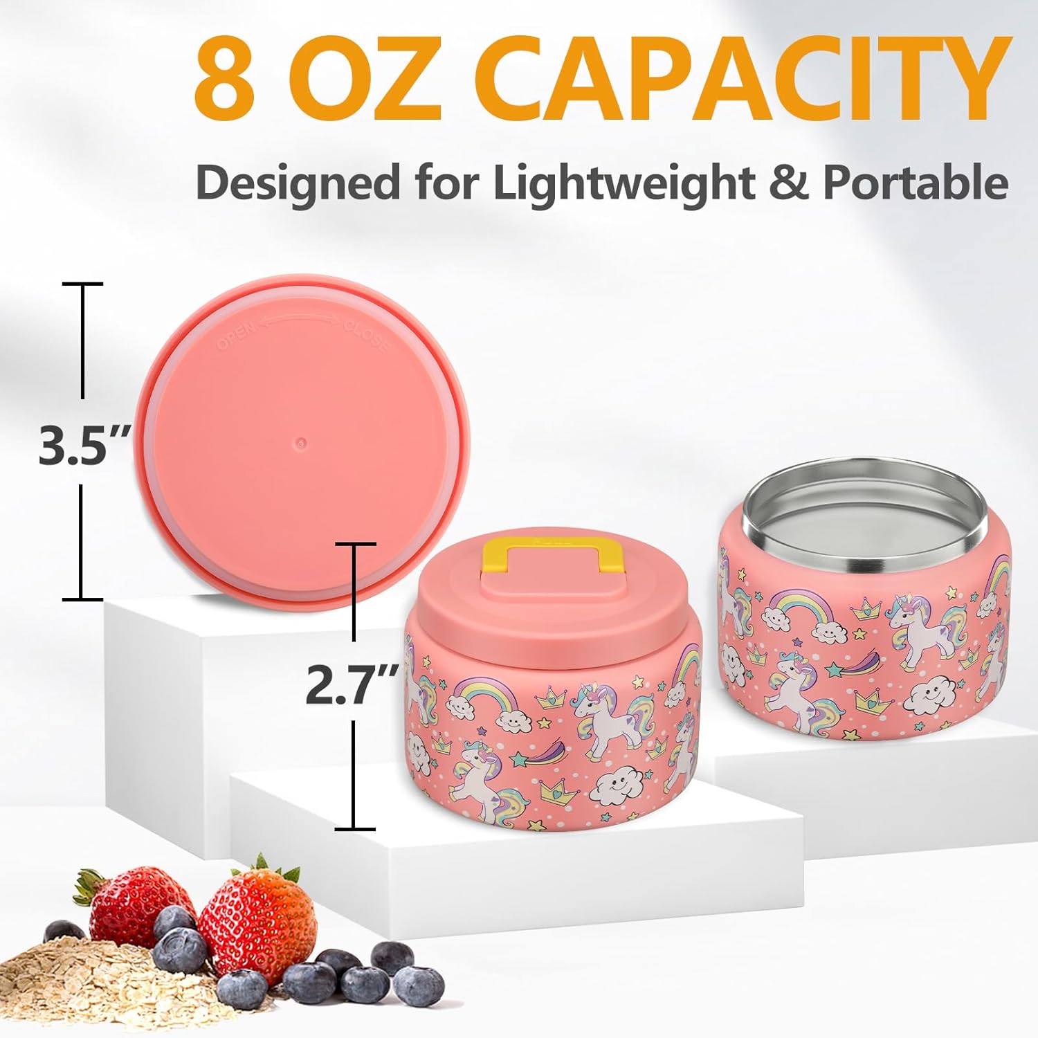 8oz-kids-thermo-stainless-steel-lunch-container-for-hotcold-food---easy-open-wide-mouth-perfect-for-preschool-travel---pink-unicorns-2