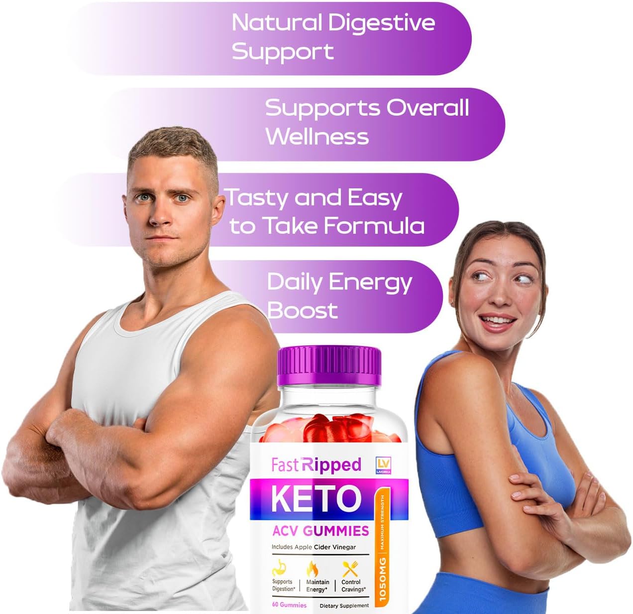 Fast Ripped Keto ACV Gummies - Advanced Weight Loss Supplement with 1050 MG - 1 Month Supply - Espot.com.au