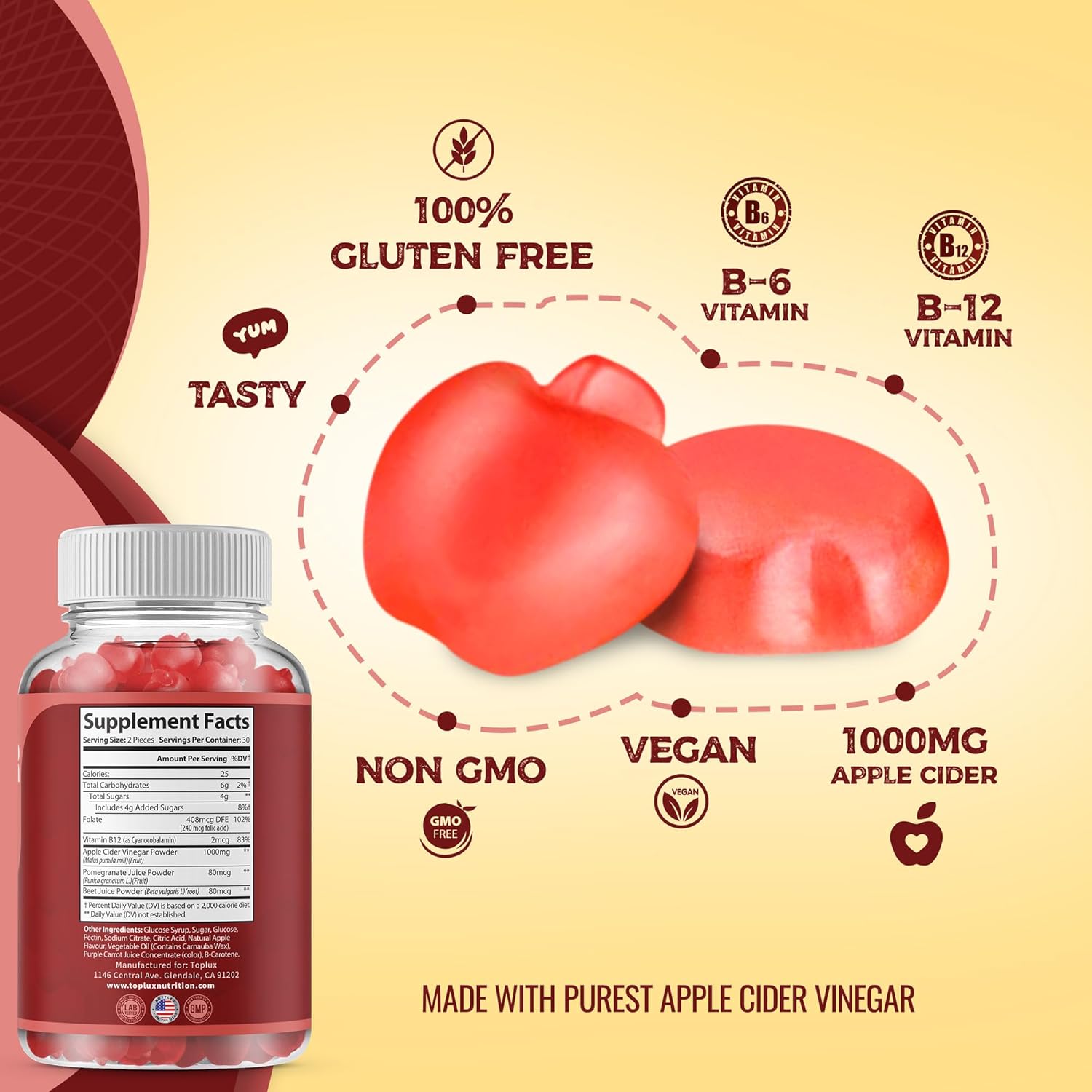toplux-apple-cider-vinegar-gummies---boost-immunity-detox---1000mg-acv-with-b12-beet-root-pomegranate---gummy-alternative---men-women---60-gummies-4