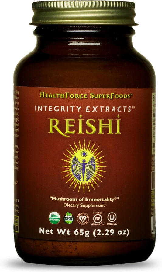 HealthForce SuperFoods Integrity Extracts Reishi Powder - 65g - Organic Mushroom Supplement - Espot.com.au