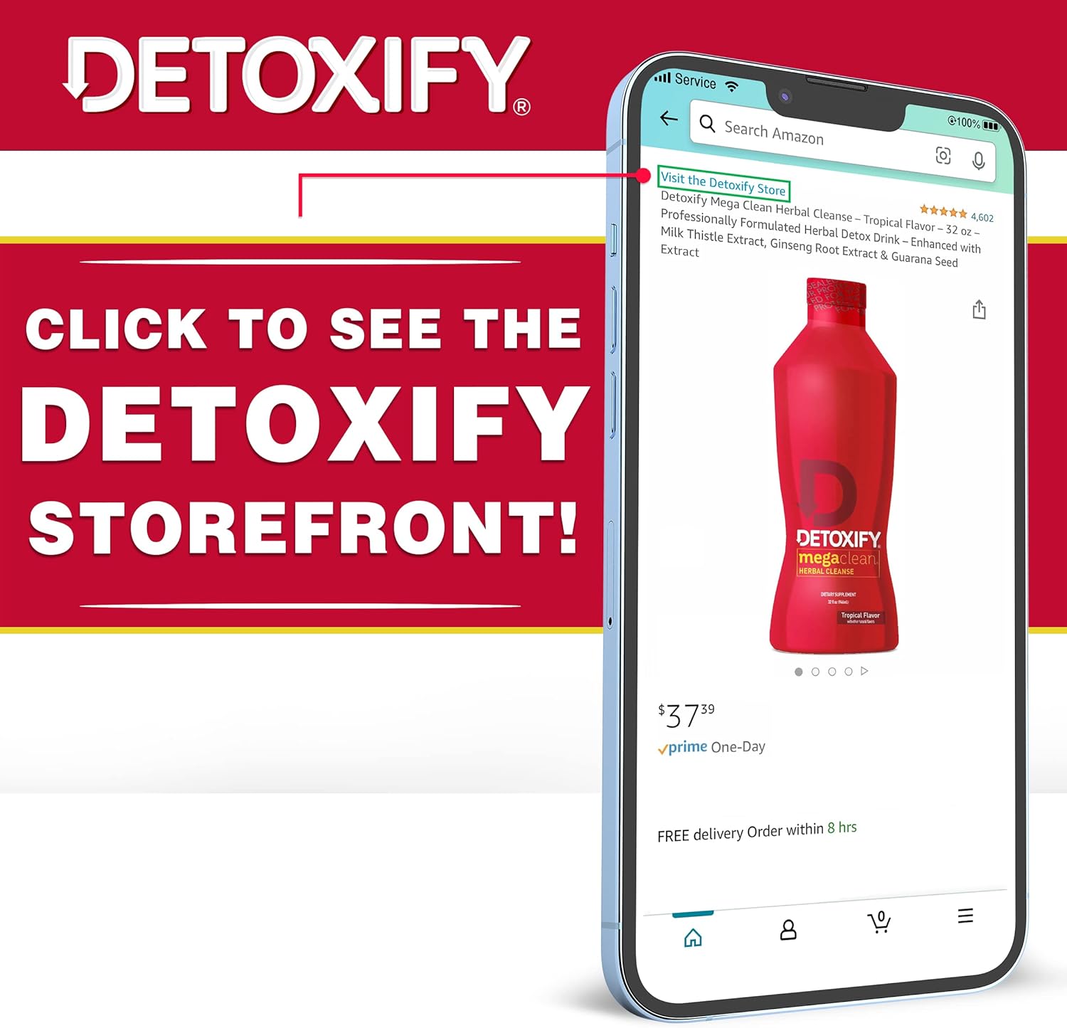 Mighty Clean Herbal Detox Cleanse Drinks - 3 Bottles for Full Body Detox - Same Day Results with Ginseng & Milk Thistle - for Women and Men with Sticker included - Espot.com.au