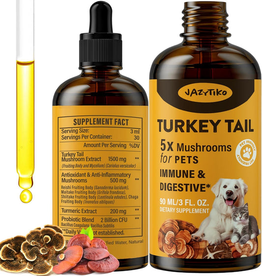 turkey-tail-mushroom-drops-for-dogs---2000mg-immune-digestive-support-with-turmeric-probiotic---vet-formulated-fast-absorption---90-ml3floz-1