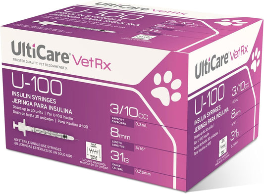 ulticare-vetrx-u-100-pet-insulin-syringes---comfortable-accurate-dosing---compatible-with-any-u-100-strength-insulin---310cc-31g-x-516---60-ct-box-1
