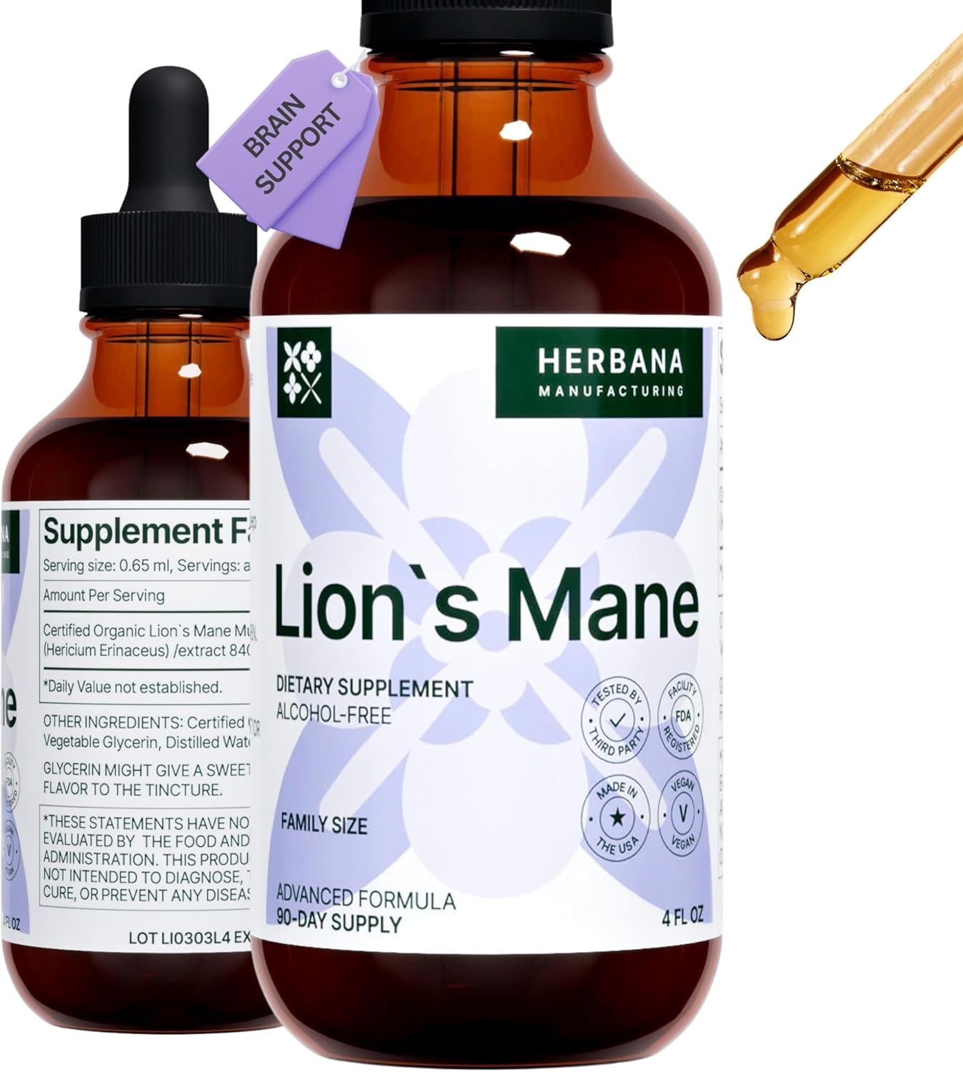 herbana-manufacturing-lions-mane-liquid-extract-4-fl-oz---mushroom-drops-for-brain-memory-mental-clarity-immune-support---high-potency-tincture---90-day-supply-1
