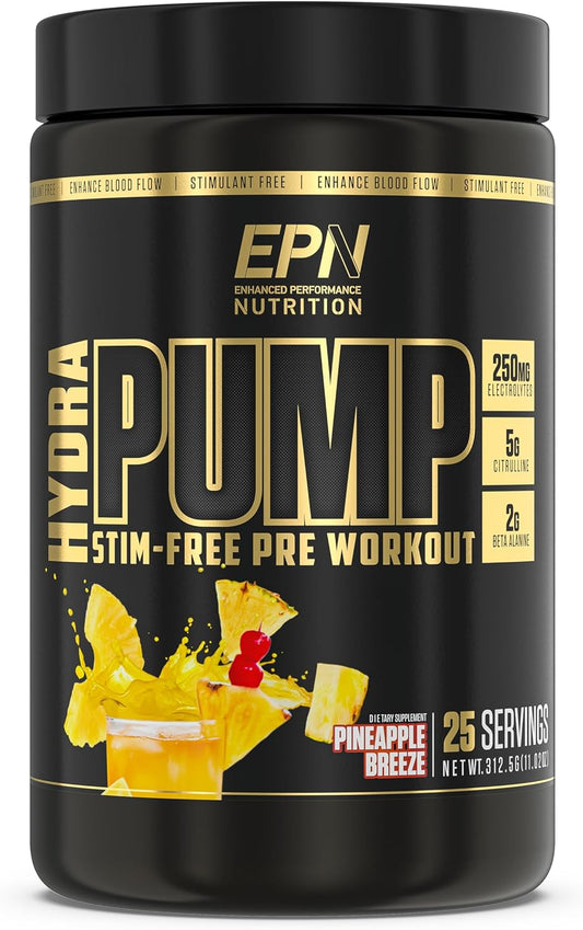 hydrapump-stimulant-free-pre-workout-powder-with-nitric-oxide-booster-electrolytes-nootropics---pineapple-blast-flavor---enhances-pumps-focus-stamina-muscle-growth-hydration-1