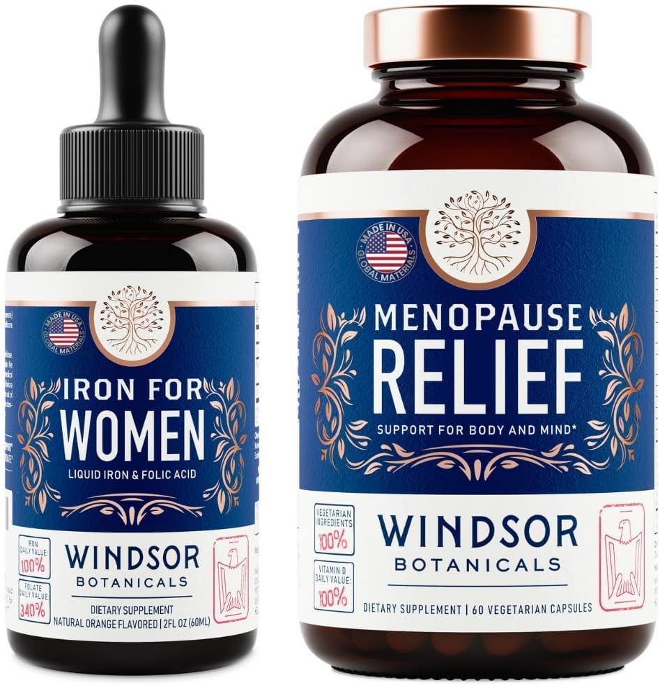 Menopause Support and Liquid Iron Bundle for Women by WINDSOR BOTANICALS - Espot.com.au