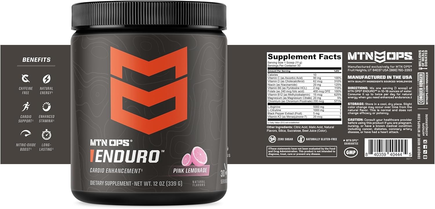 mtn-ops-enduro-nitric-oxide-supplement-stim-free-pre-workout---pink-lemonade-flavor---30-servings---boost-performance-with-magnesium-citrate-beet-root-powder-niacinamide-2