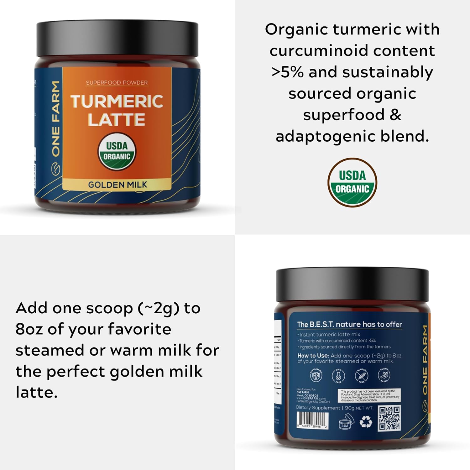 organic-turmeric-latte-powder-with-lions-mane-and-ashwagandha---45-servings-in-resealable-glass-jar---high-curcuminoid-content-for-golden-milk-6