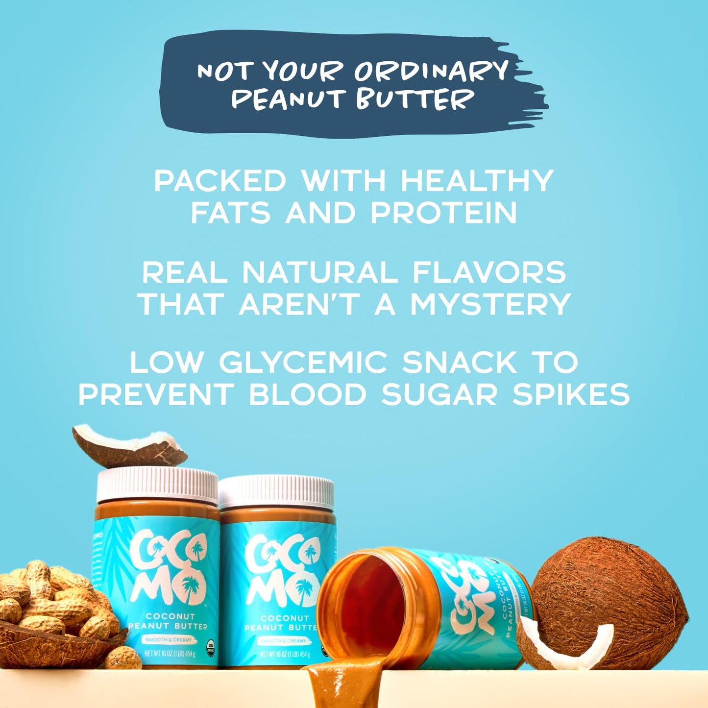 organic-coconut-peanut-butter-spread---vegan-gluten-free-high-protein-16oz-jar---healthy-and-creamy-snack-2