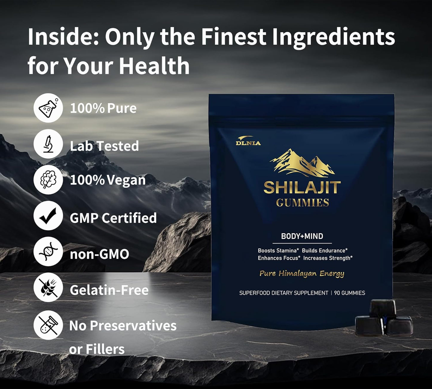 Shilajit Ashwagandha Gummies and Magnesium Calm Supplement Bundle - Natural Stress Relief and Relaxation Combination - Espot.com.au